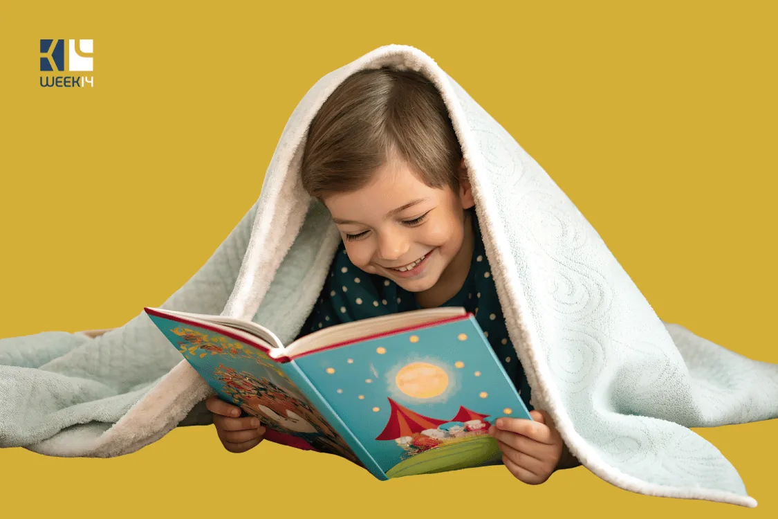 Child reading with Week14 support
